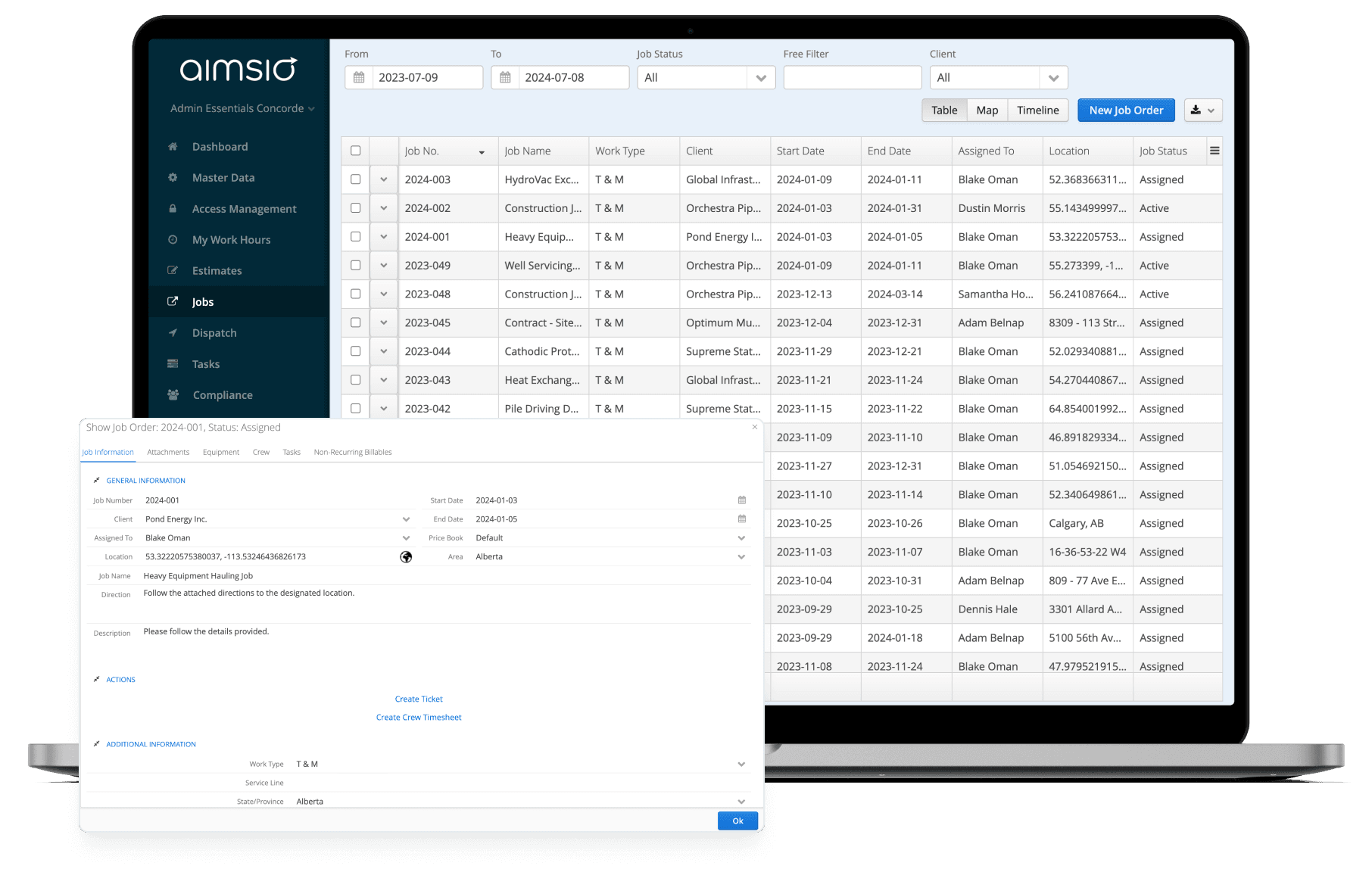 Aimio's Job feature - Get real-time insights into any job